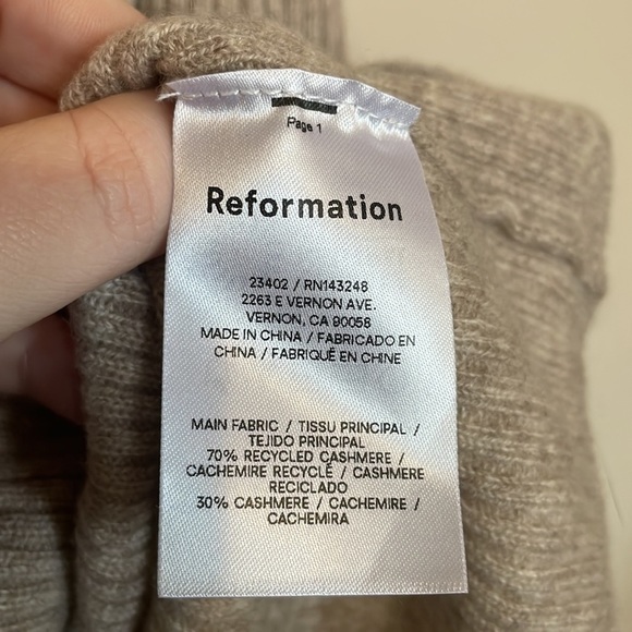 Reformation Oatmeal Luella Cashmere Mini Skirt - Picture 3 of 7